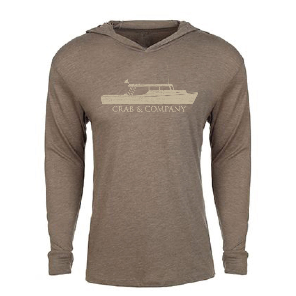 Shipwright Long Sleeve Tee with hood - Gray | Unisex